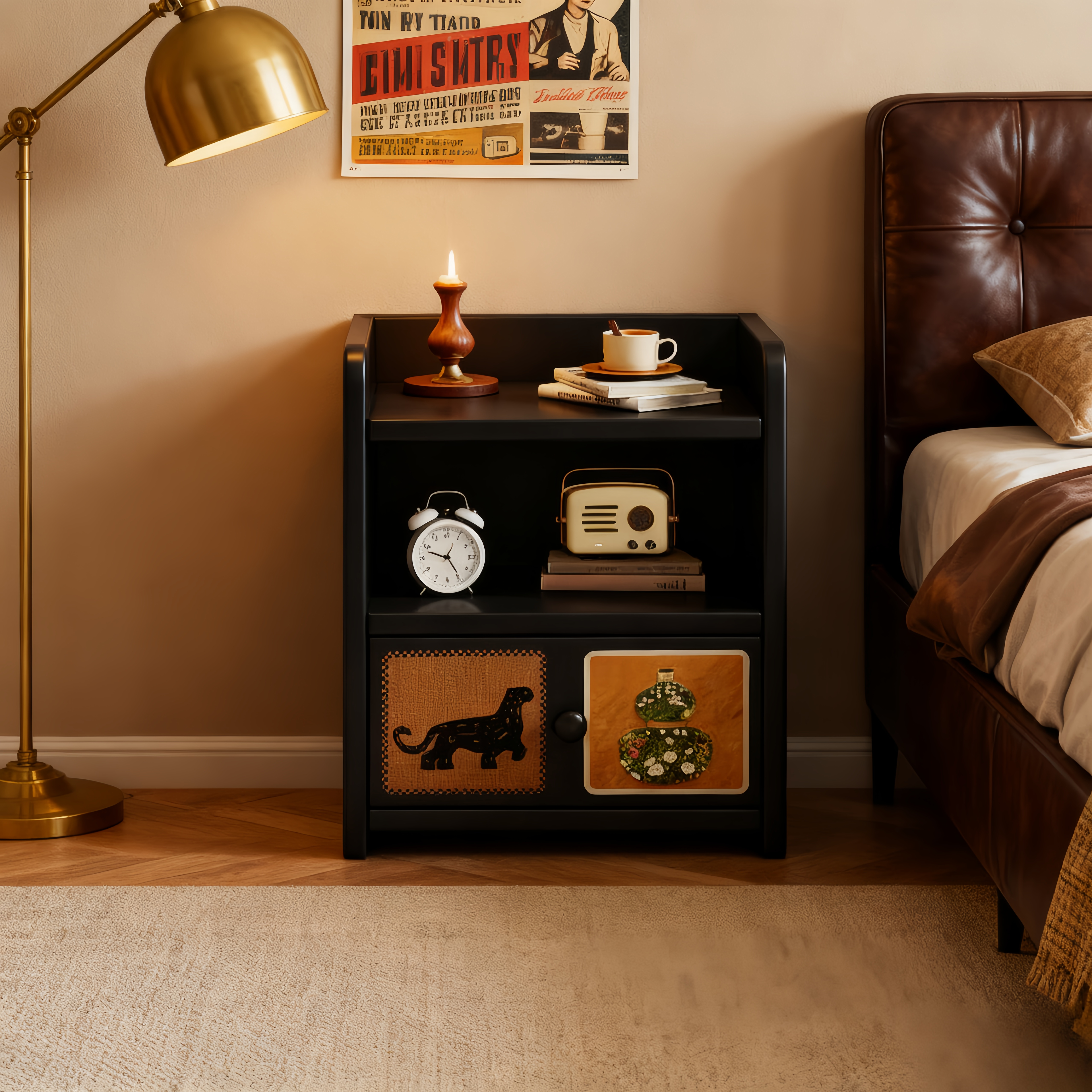 Vintage Solid Wood Nightstand