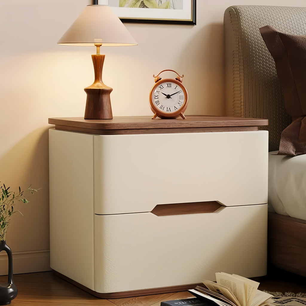 Solid Wood Nightstand – Modern Minimalist Bedside Storage Cabinet