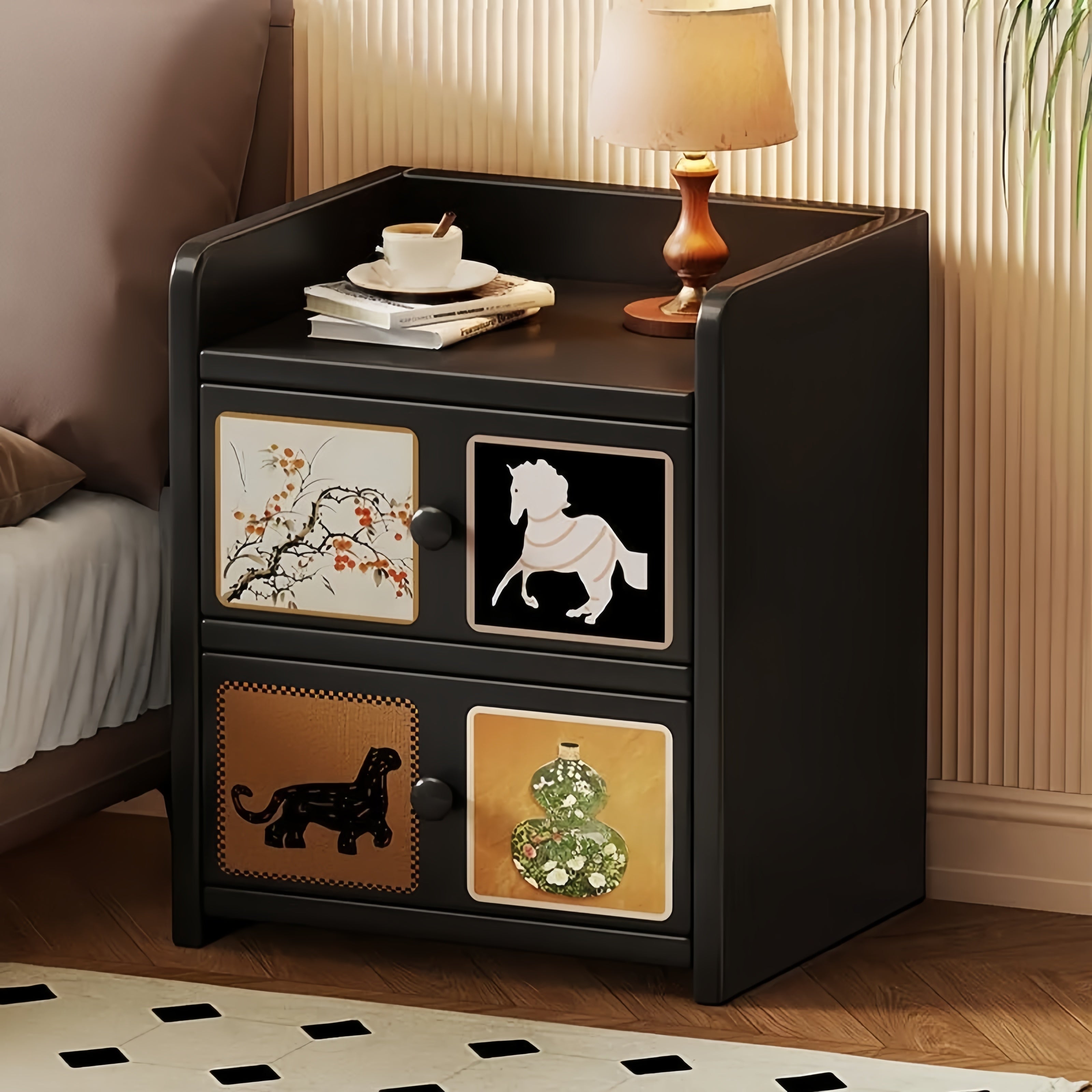 Vintage Solid Wood Nightstand