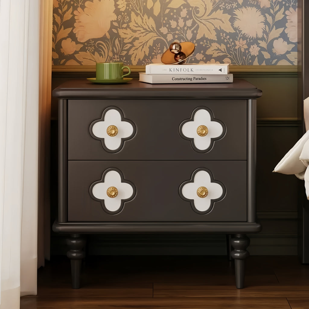 French Vintage Solid Wood Nightstand