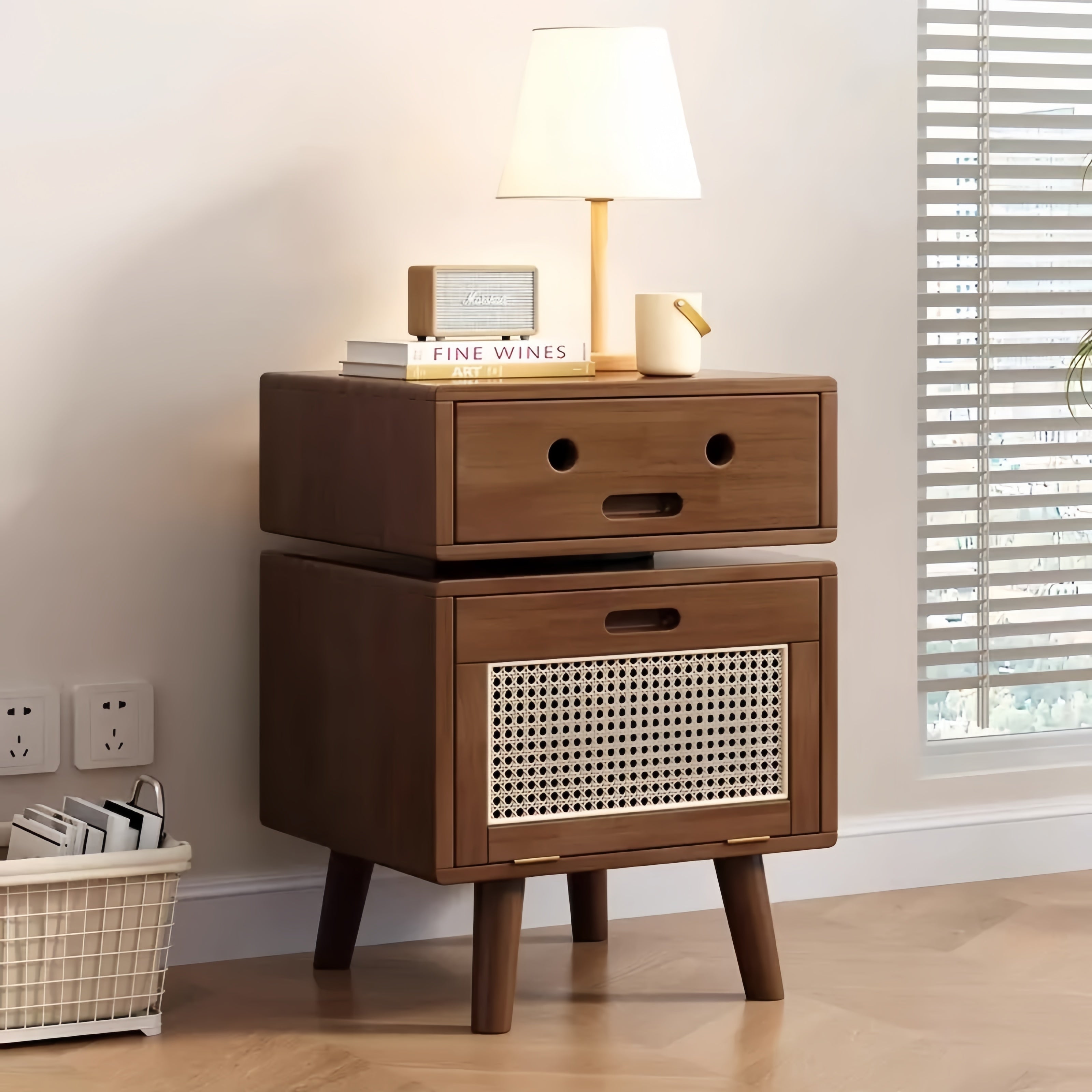 Solid Wood Robot Nightstand