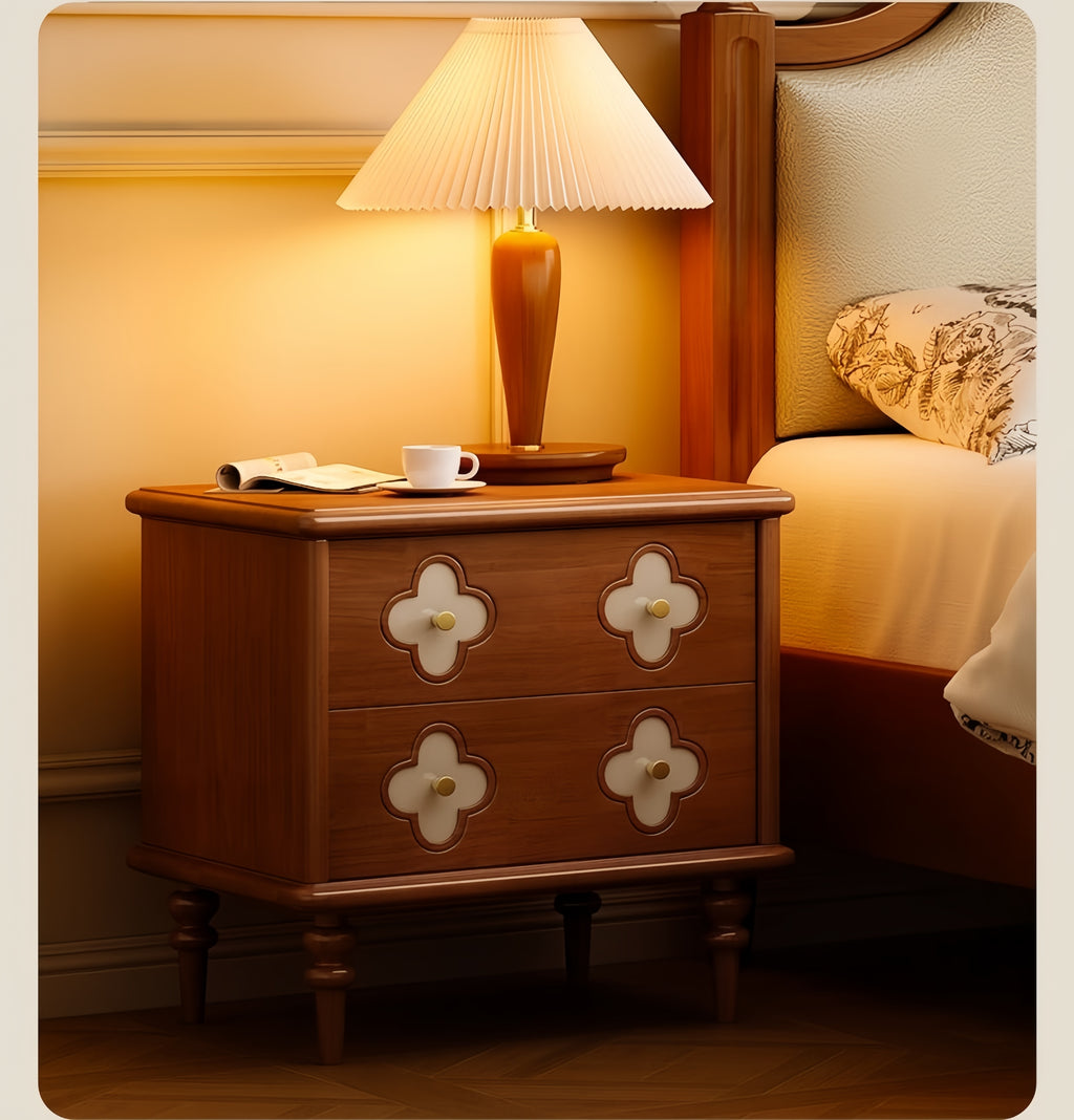 French Vintage Solid Wood Nightstand