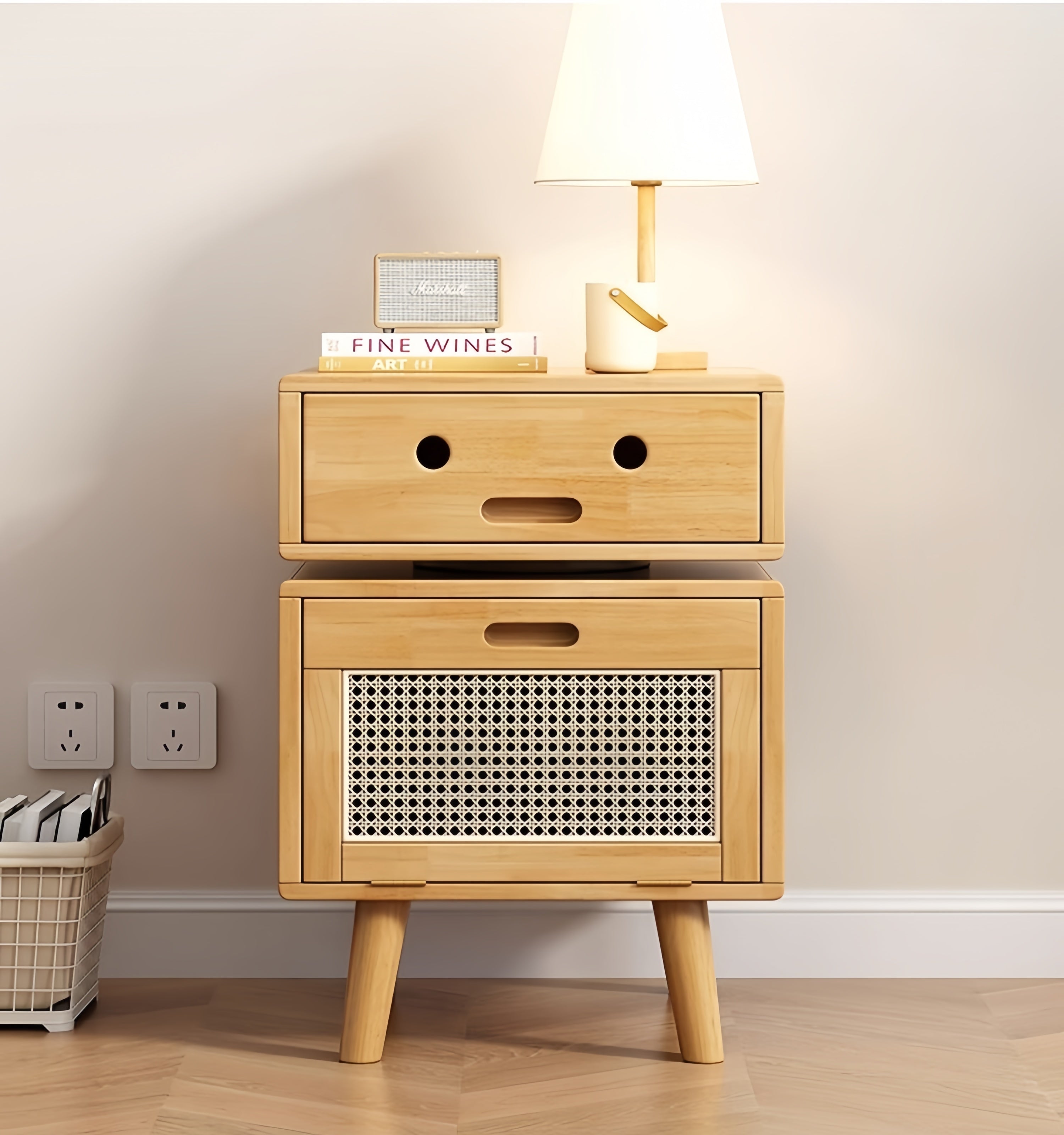 Solid Wood Robot Nightstand