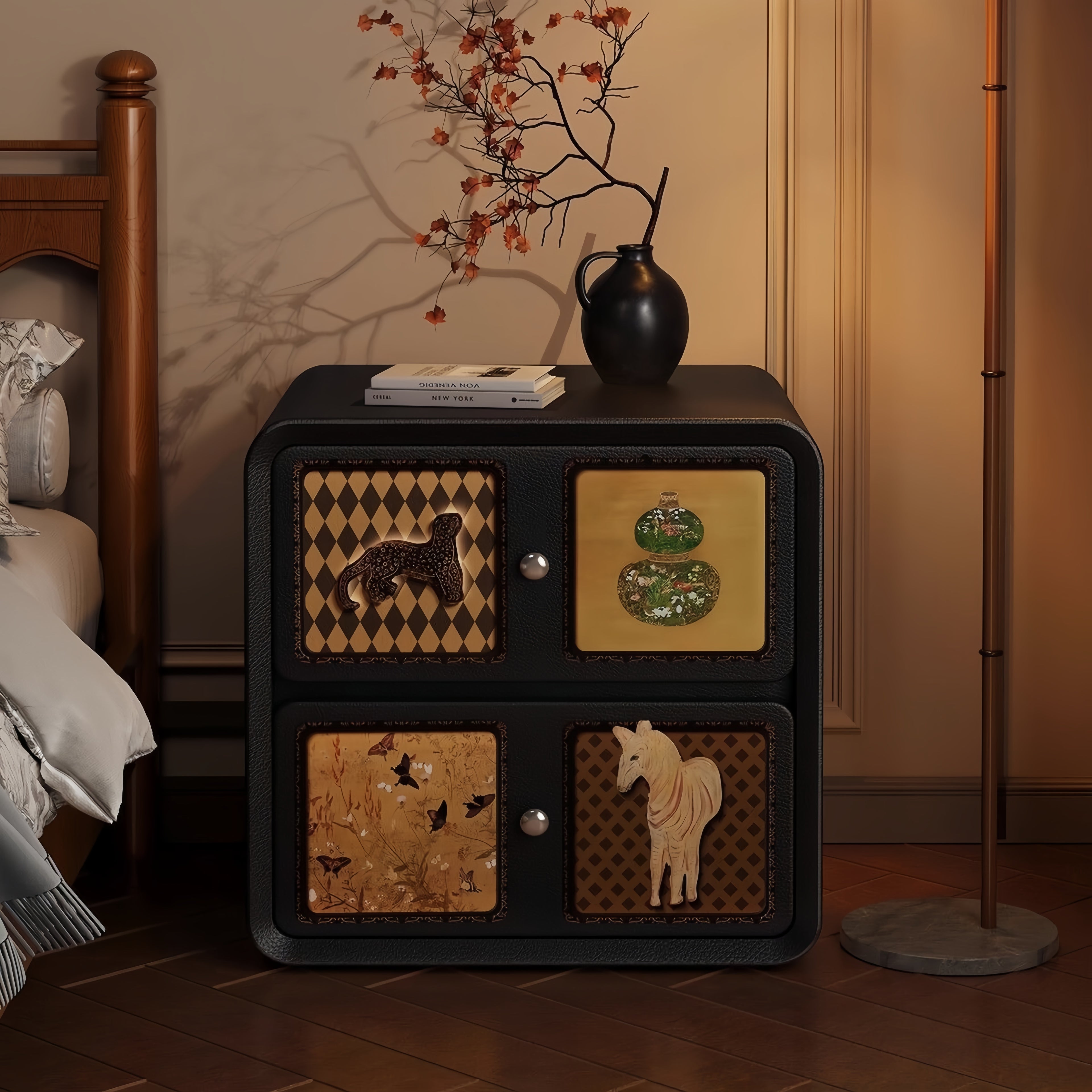 Vintage Solid Wood Nightstand