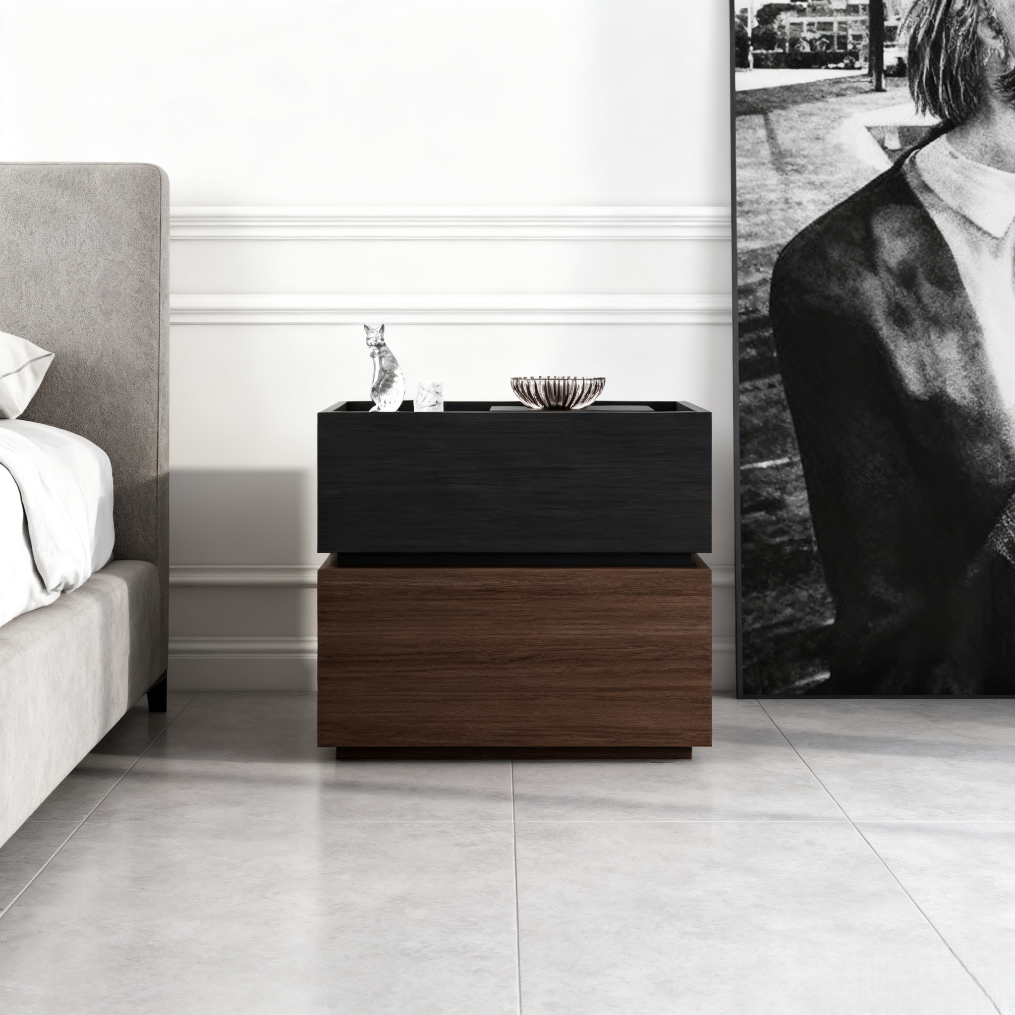 Walnut Solid Wood Nightstand