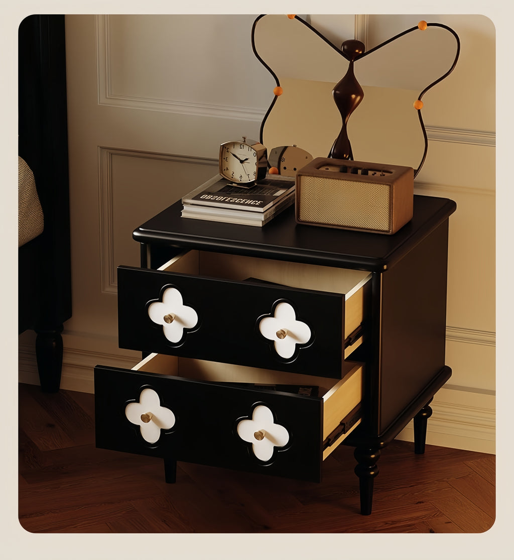 French Vintage Solid Wood Nightstand