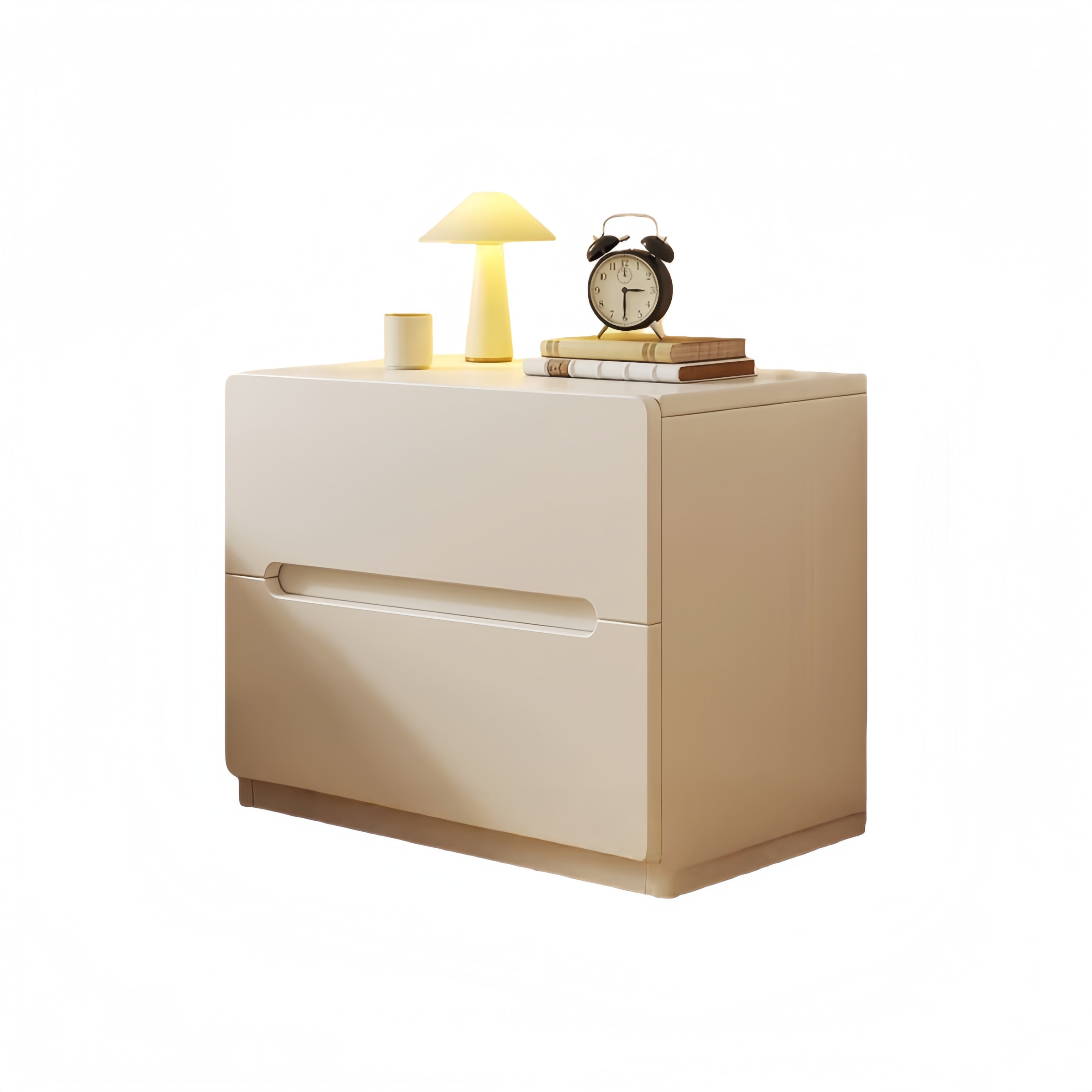 Solid Wood Nightstand – Vintage-Inspired Small Bedroom Storage Cabinet