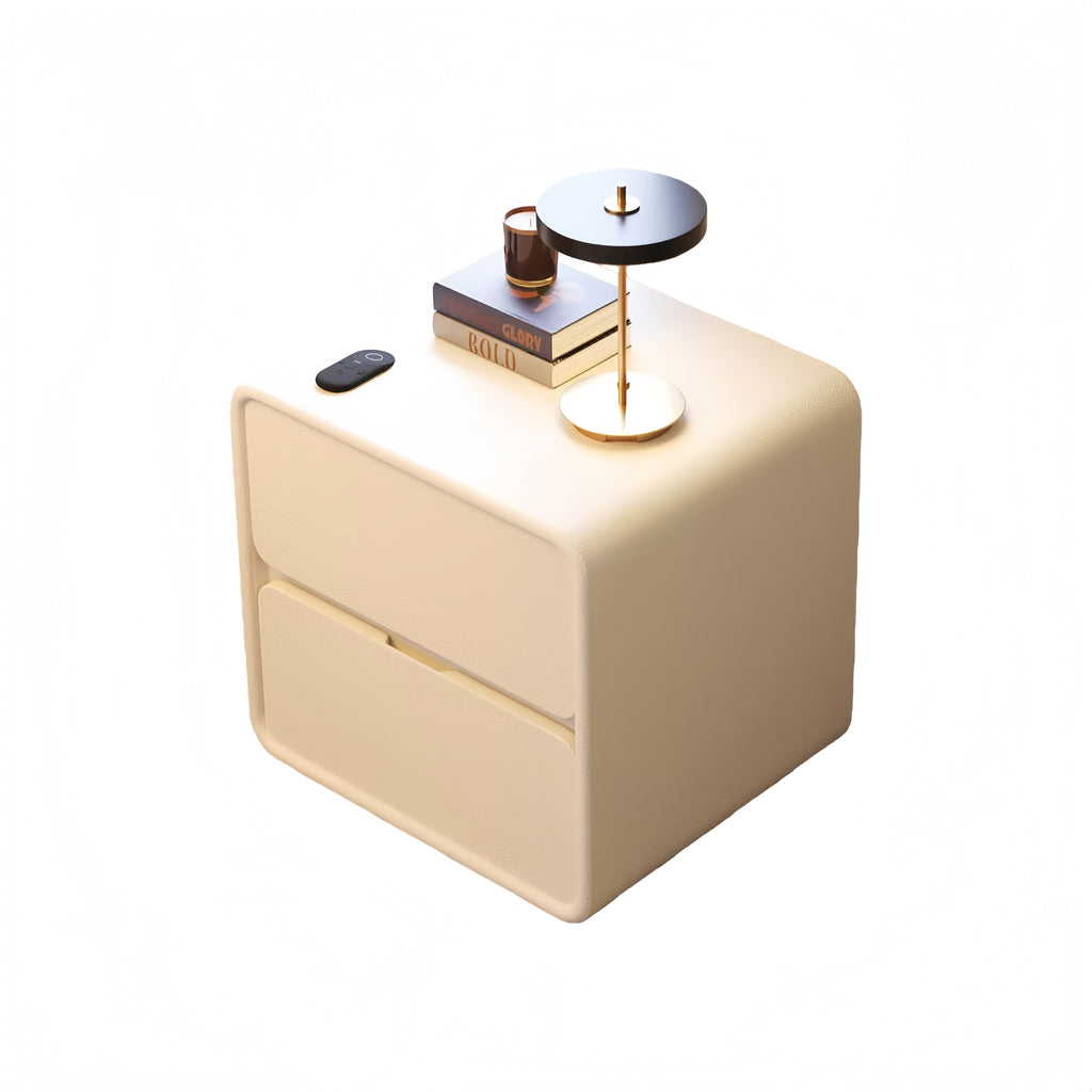 Solid Wood Nightstand – Modern Minimalist Bedside Storage Cabinet