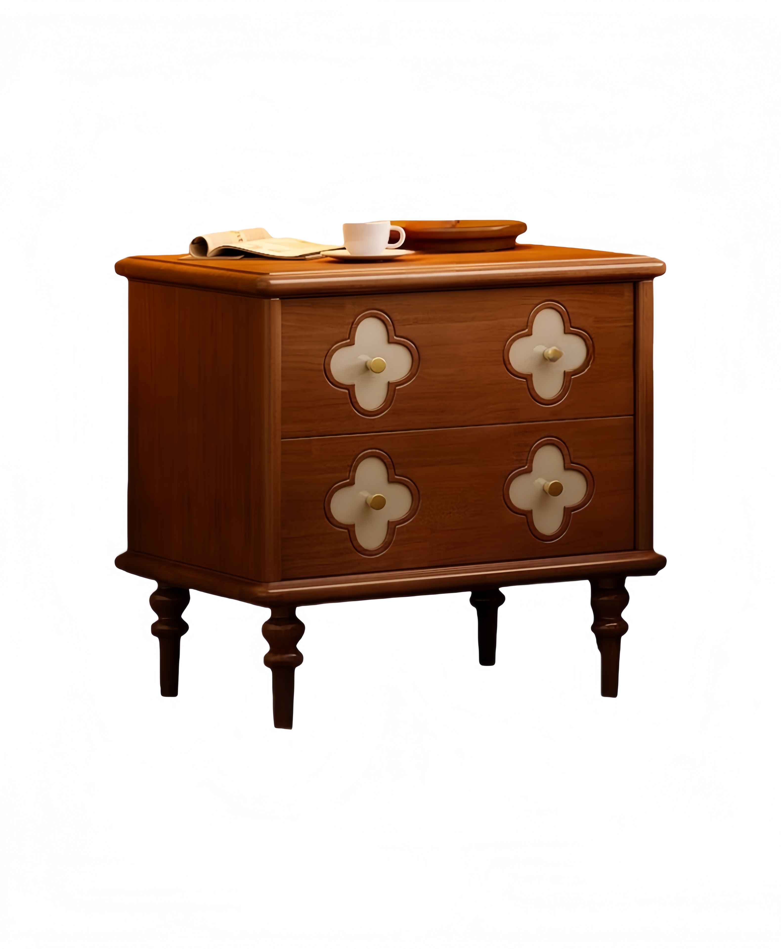 French Vintage Solid Wood Nightstand